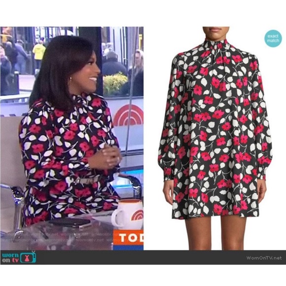 Kate Spade Vintage Fleur Crepe Pink/Red Floral Mini Dress-Women Size XSm… - Picture 8 of 10